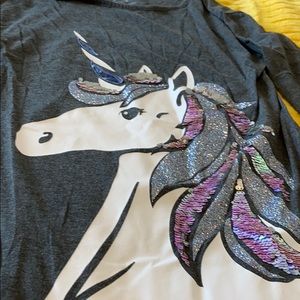 Girls plus size LS  flip sequin shirt